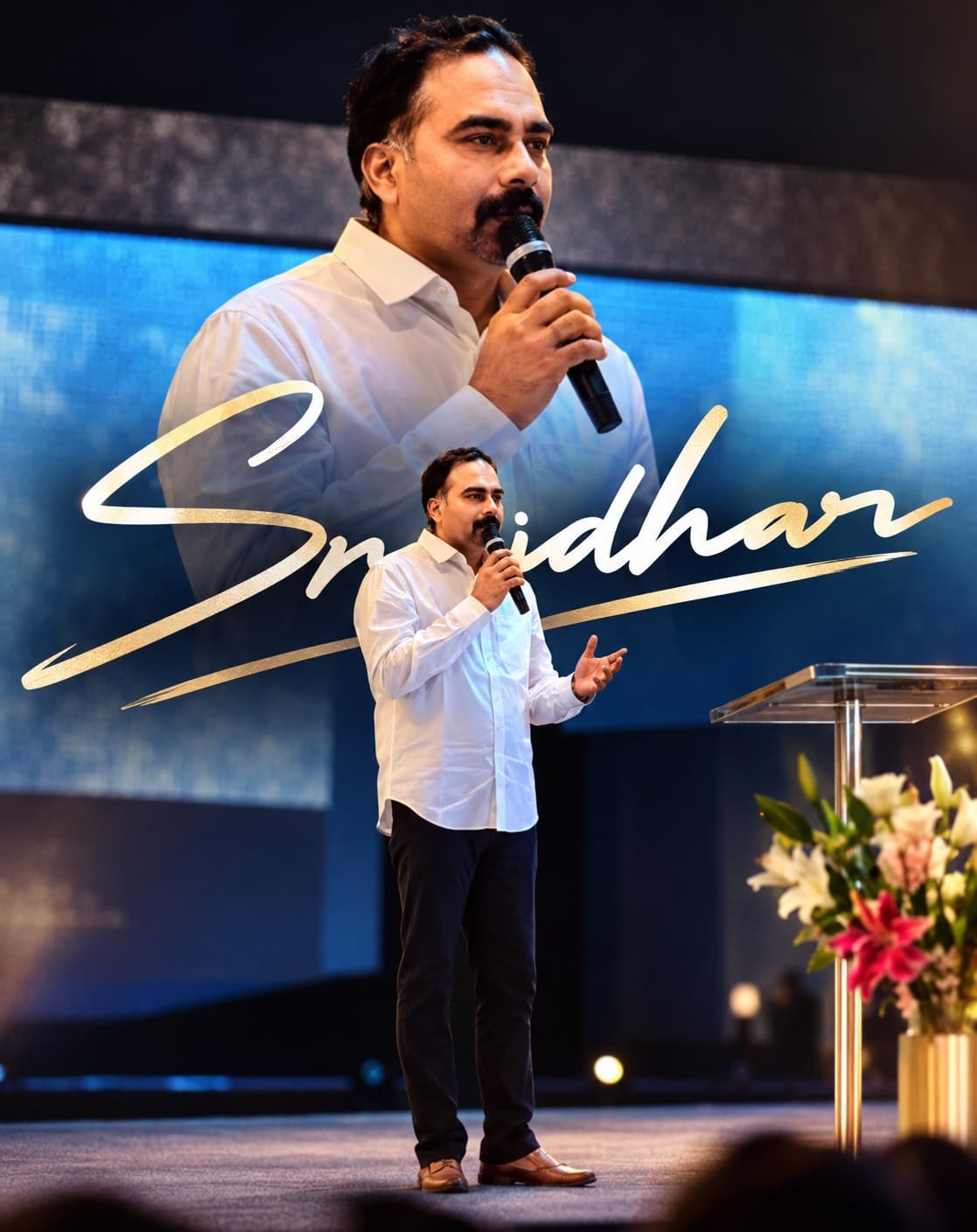 Pastor Sridhar speaking at Faith Temple